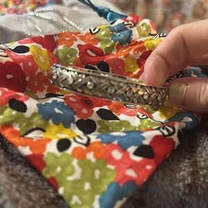 Brighton Swarovski crystals hinged bracelet with magnetic closure with pouch